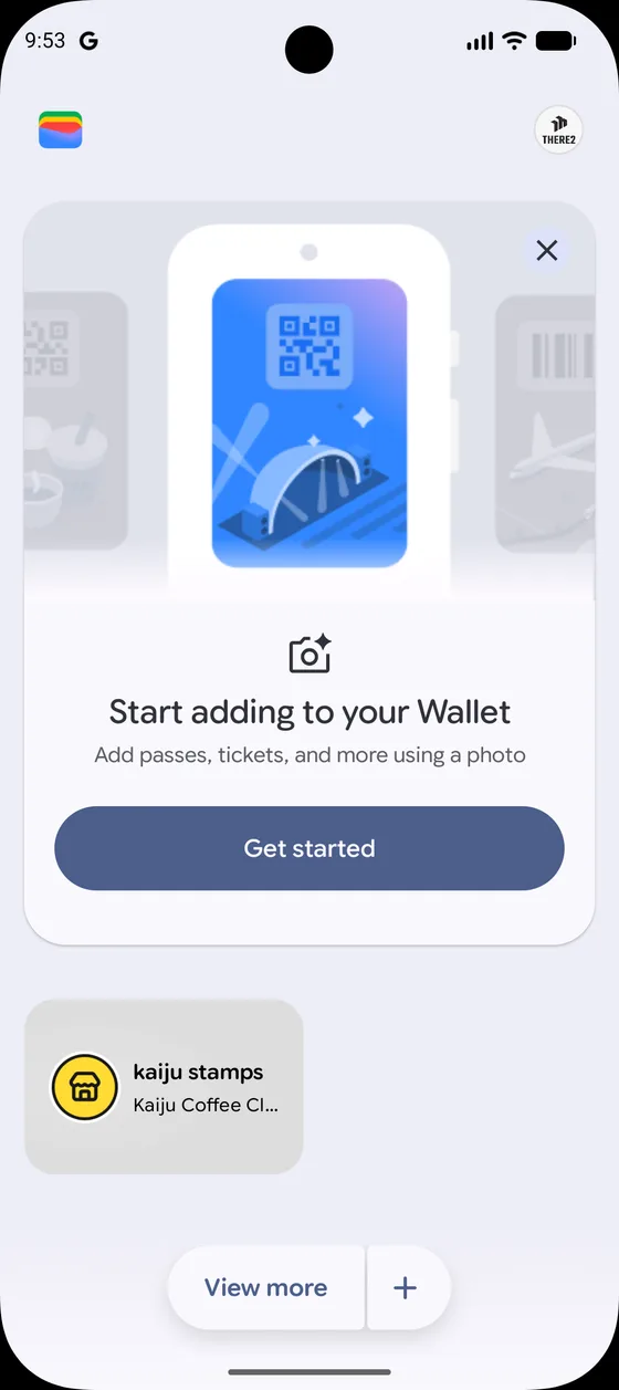 Google Wallet home with saved passes