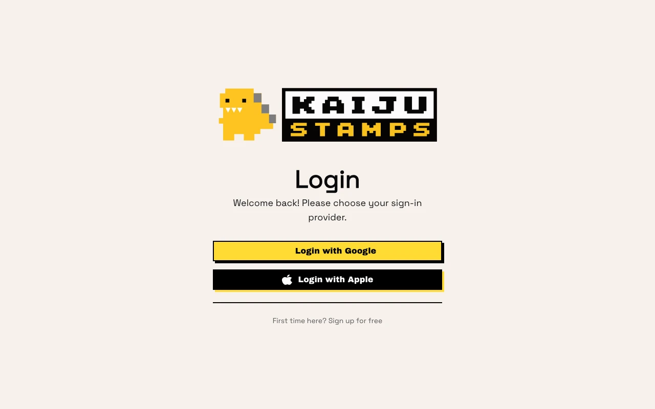 Merchant sign-in page with Google and Apple login
